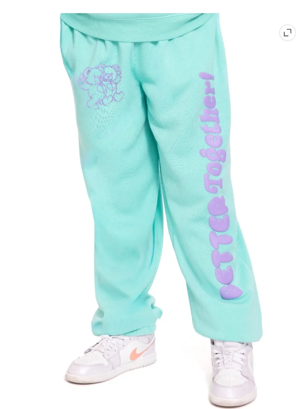 Way To Celebrate Girls Surfside Blue Graphic Jogger Sweatpants Size 8 NWT